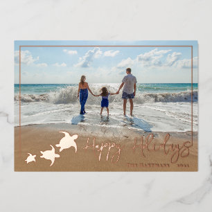 Zee Turtles Holiday Fotogroet Folie Feestdagenkaart