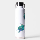 Zee Turtles Ocean Waterverf Personalized Waterfles (Voorkant)