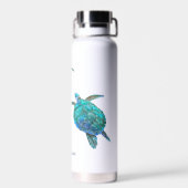 Zee Turtles Ocean Waterverf Personalized Waterfles (Achterkant)