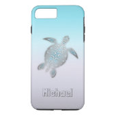 Zee Turtles Silver Monogram Animal Case-Mate iPhone Case (Achterkant)