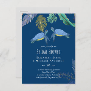 Zee Turtles Weddenblauw Geel Briefkaart