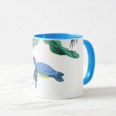 Zee Turtles Weddenblauw Geel Mok (Voorkant rechts)