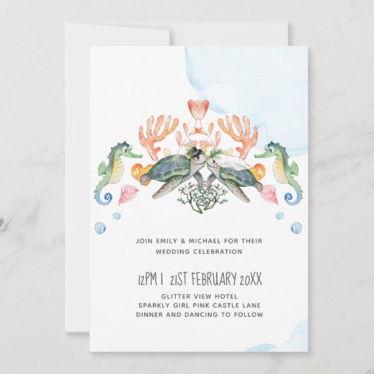 Zee Turtles Weddenschap met bride en bruin (Voorkant)