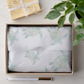 Zee Turtles White Green Pattern Tissuepapier (Geschenk)
