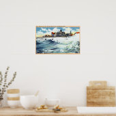 Zee Uitzicht Avenue Waterfront Uitzicht van het Su Poster (Keuken)