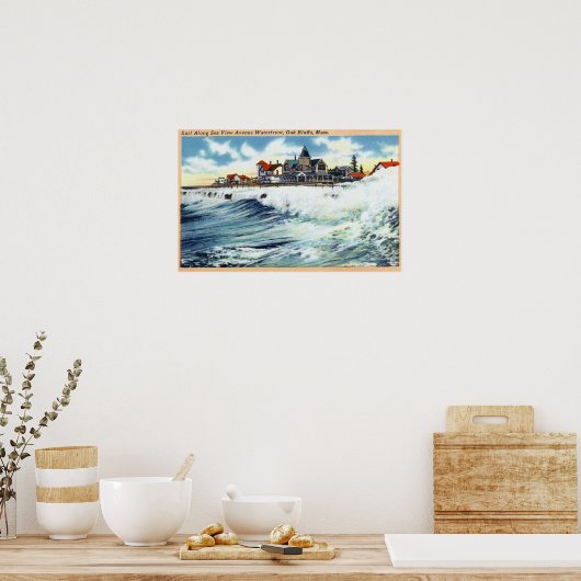 Zee Uitzicht Avenue Waterfront Uitzicht van het Su Poster (Keuken)