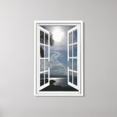 Zee Uitzicht Trompe L'oeil Fake Window Canvas Afdruk (Voorkant)