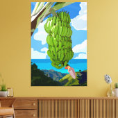 Zee van de groene Bananas Blue Mountain Canvas Afdruk (Insitu (Woonkamer))