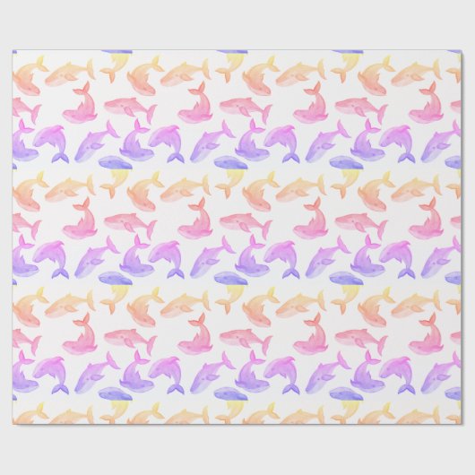 Zee van de walviszee Life Nautical Girly Cadeaupapier (Vlak)