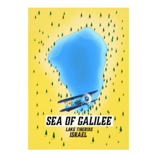 Zee van Galilea Israël kaart poster