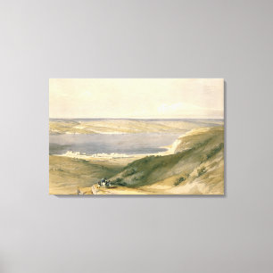 Zee van Galilee of Genezareth, naar Bash gericht Canvas Afdruk