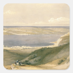 Zee van Galilee of Genezareth, naar Bash gericht Vierkante Sticker