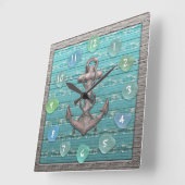  Zee van het Anker Driftwood Vierkante Klok (Hoek)