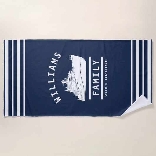 Zee van het cruiseschip Fun Family Reunion Summer Strandlaken (Voorkant)