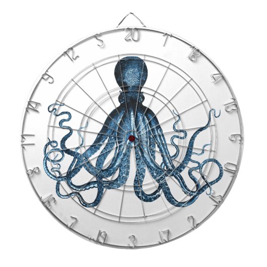 Zee van het kuststrand van de Octopus kraken Dartbord (Voorkant)