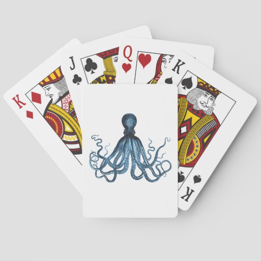 Zee van het kuststrand van de Octopus kraken Pokerkaarten (Achterkant)