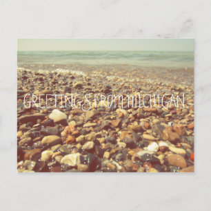 Zee van het Michigan Beach Rocks Shoreline-meer Briefkaart