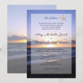 Zee van Liefde | Beach Sunset Starfish Weddenschap Kaart (Voorkant / Achterkant)