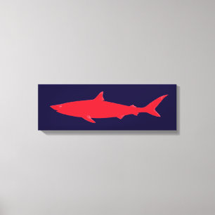 zee van rode haai canvas afdruk