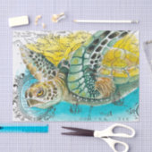 Zee Vintage Waterverf  Kaart wit Tissuepapier (Craft)