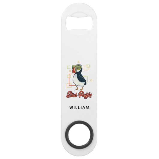Zee Vogel Schattigee Stud Puffin Gag Gepersonalise Speed Flessenopener (Achterkant)