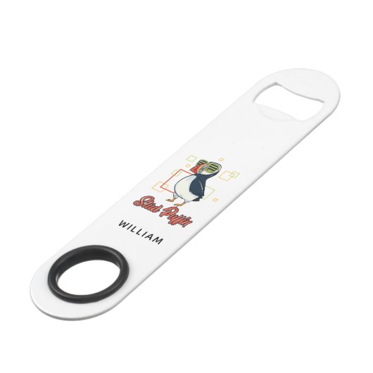 Zee Vogel Schattigee Stud Puffin Gag Gepersonalise Speed Flessenopener (Achterkant Gekanteld)