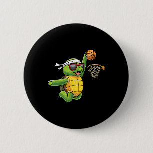 Zee voor schildpad met voetballen ronde button 5,7 cm