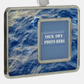 Zee Water Aangepaste foto Verzilverd Kader Ornament (Rechts)