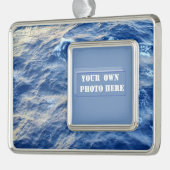 Zee Water Aangepaste foto Verzilverd Kader Ornament (Links)
