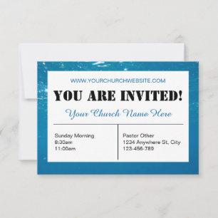 Zee Water Church Invitation Kaart