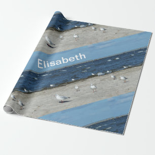 zee, water, meeuw, vogel, reizen, blauw, lucht, wi cadeaupapier