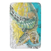 Zee  Waterverf Kaart wit Badmat (Voorkant Verticaal)