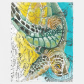 Zee  Waterverf Kaart wit Fleece Deken (Voorkant)