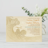 Zee Waves Beach bruiloft uitnodigingen  (Staand voorkant)