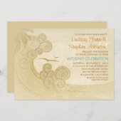 Zee Waves Beach bruiloft uitnodigingen  (Voorkant / Achterkant)