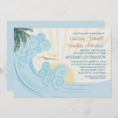 Zee Waves Beach huwelijksuitnodigingen Kaart (Voorkant / Achterkant)