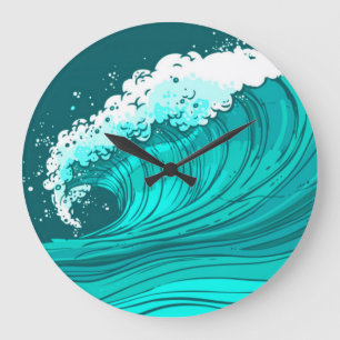 Zee Waves Clock Grote Klok