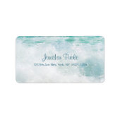 Zee Waves Handgeschreven Script Text Elegant Addre Etiket (Voorkant)