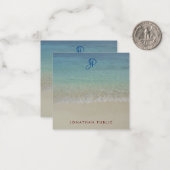 Zee Waves Zand Handgeschreven Monogram Sjabloon (Voorkant / Achterkant in situ)