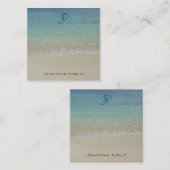 Zee Waves Zand Handgeschreven Monogram Sjabloon (Voorkant / Achterkant)