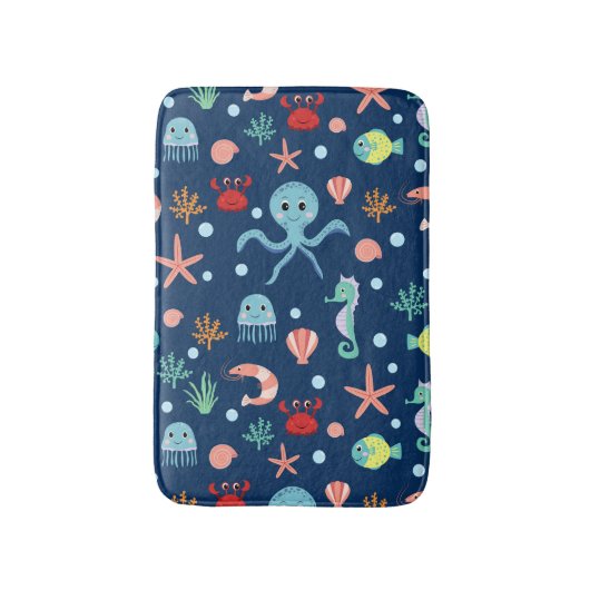 Zee wereld badmat (Voorkant Verticaal)