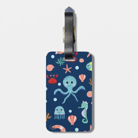 Zee wereld bagagelabel (Achterkant verticaal)