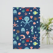Zee wereld briefpapier (Staand voorkant)