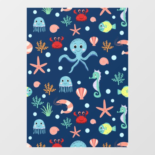 Zee wereld raamsticker (Vel)