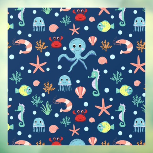 Zee wereld raamsticker (Vel 3)