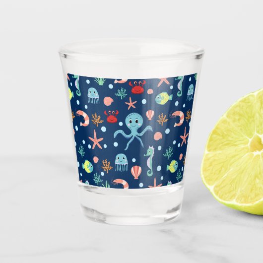 Zee wereld shot glas (Voorkant)