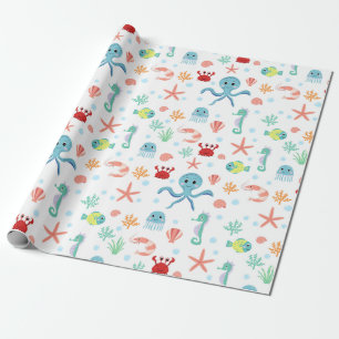 Zee Wereldpatroon Cadeaupapier