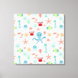 Zee Wereldpatroon Canvas Afdruk