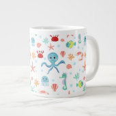 Zee Wereldpatroon Extra Grote Beker (Voorkant rechts)