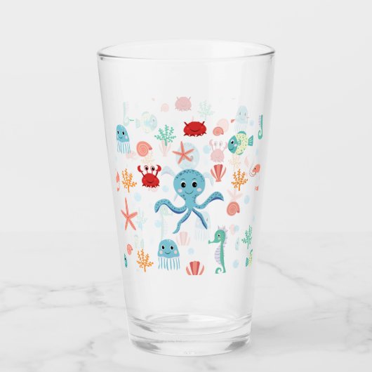 Zee Wereldpatroon Glas (Voorkant)